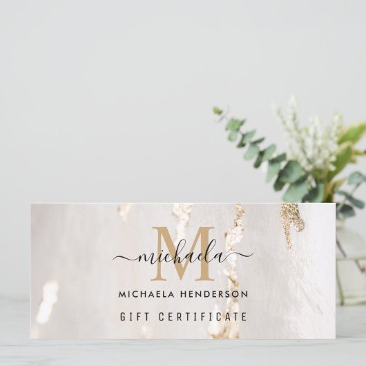 Geschenkgutschein für klassische Goldfohlen-Monogr (Stehend Vorderseite)