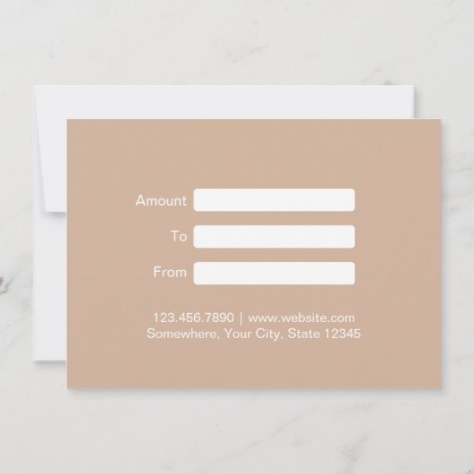 Geschenkgutschein für klassische Weiße Flora (Rückseite)