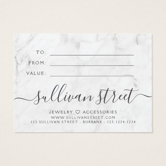 Geschenkgutschein für kleine Unternehmen aus Minim (Rückseite)