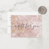 Geschenkgutschein für kleine Unternehmen in Rosa M Mitteilungskarte (Vorderseite/Rückseite Beispiel)