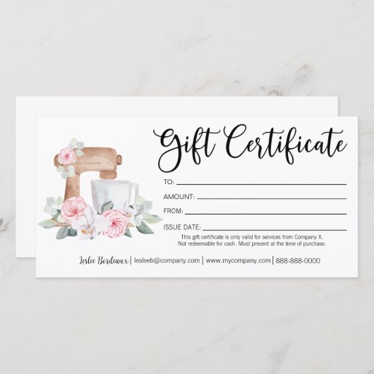 Geschenkgutschein für Kochkurse (Vorne/Hinten)