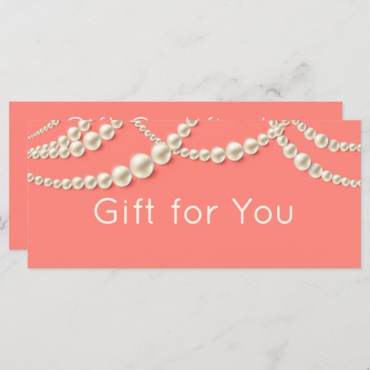 Geschenkgutschein für Korallen und Perlen (Vorne/Hinten)