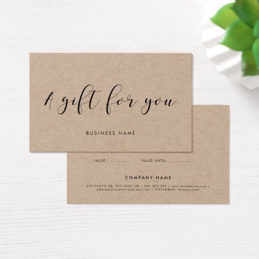 Geschenkgutschein für Kraftpapier (Schreibtisch)