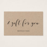 Geschenkgutschein für Kraftpapier<br><div class="desc">Erstellen Sie ein einfaches und elegantes Geschenkgutschein für Ihr Unternehmen. Vollständig anpassbar mit Ihrem Firmennamen und Kontaktinformationen,  sowie Ihren Lieblingsfarben für den Text oder den Hintergrund. Geeignet für jeden beruflichen Bereich,  wie z.B. Friseur,  Schönheitssalon oder Makeup Künstler.</div>
