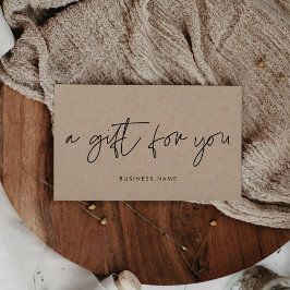 Geschenkgutschein für Kraftpapier, modern minimali