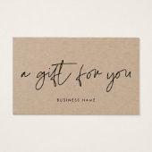 Geschenkgutschein für Kraftpapier, modern minimali (Vorderseite)