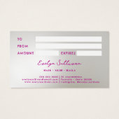 Geschenkgutschein für Kristallgläser (Rückseite)