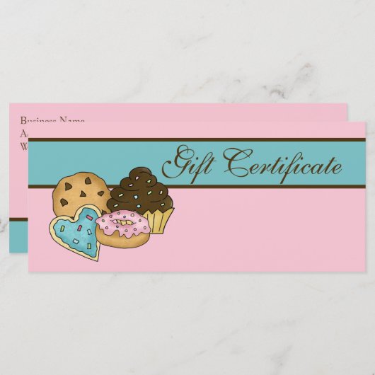 Geschenkgutschein für Kuchen (Vorne/Hinten)