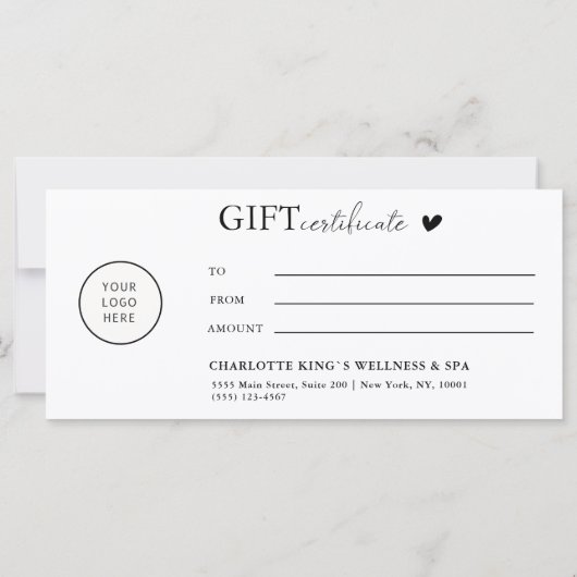 Geschenkgutschein für kundenspezifische Logos (Rückseite)