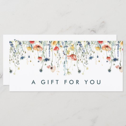 Geschenkgutschein für lebendige Wildblume (Vorne/Hinten)