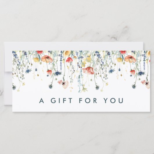 Geschenkgutschein für lebendige Wildblume (Vorderseite)