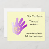 Geschenkgutschein für lila Energie (Vorne/Hinten)