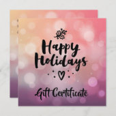 Geschenkgutschein für Lila Feiertage in Rosa (Vorne/Hinten)