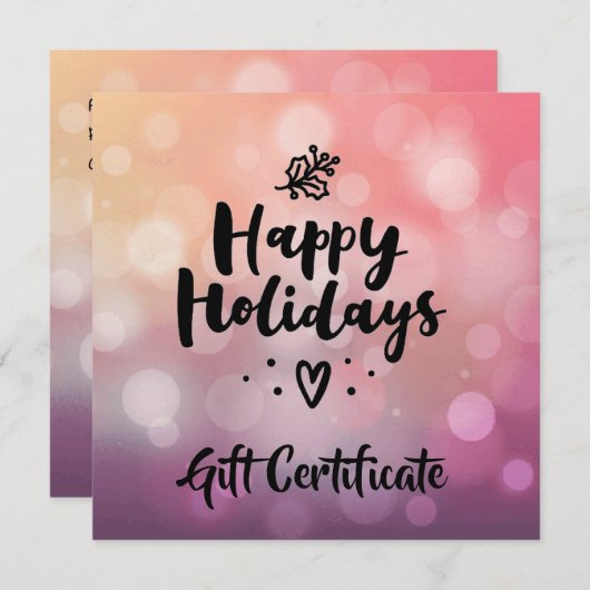 Geschenkgutschein für Lila Feiertage in Rosa (Vorne/Hinten)