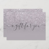 Geschenkgutschein für lila Glitzer (Vorne/Hinten)