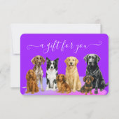 Geschenkgutschein für lila Hunde Boarding (Vorderseite)