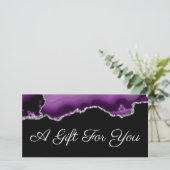 Geschenkgutschein für lila und Silberscheine (Stehend Vorderseite)