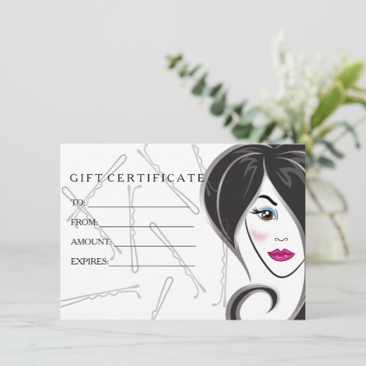 Geschenkgutschein für Mädchenhaarsalon (Stehend Vorderseite)