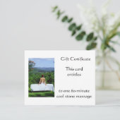 Geschenkgutschein für Massage im Freien (Stehend Vorderseite)