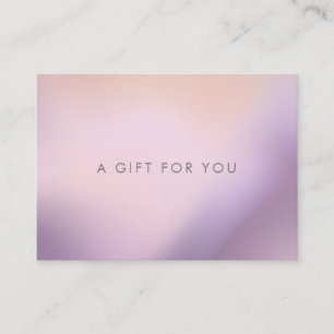 Geschenkgutschein für metallische Ober Visitenkarte