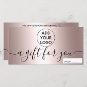 Geschenkgutschein für metallische Rose (Vorne/Hinten)