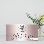 Geschenkgutschein für metallische Rose (Stehend Vorderseite)