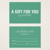 Geschenkgutschein für Minimalistische Geschenke fü (Vorne & Hinten)