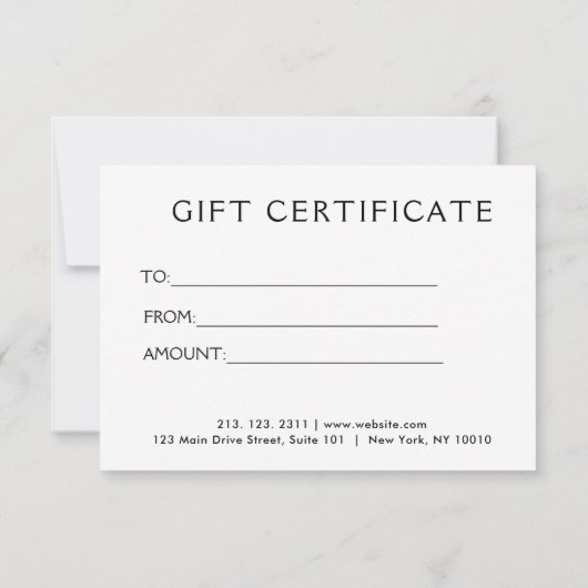 Geschenkgutschein für Minimalistische Luxus (Rückseite)