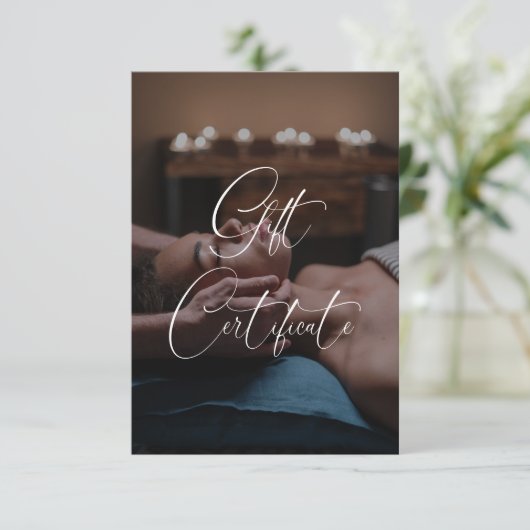 Geschenkgutschein für Minimalistische Markenbezeic Dankeskarte (Stehend Vorderseite)