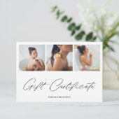 Geschenkgutschein für Minimalistische Markenbezeic Dankeskarte (Stehend Vorderseite)