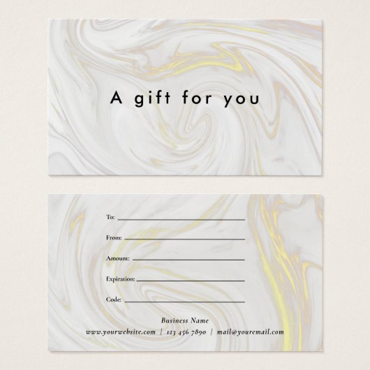 Geschenkgutschein für Minimalistisches Marmor (Vorne & Hinten)