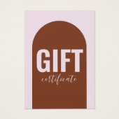 Geschenkgutschein für moderne Arch Earth Tones (Vorderseite)