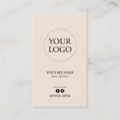 Geschenkgutschein für moderne Beige-Business-Logos Visitenkarte (Vorderseite)