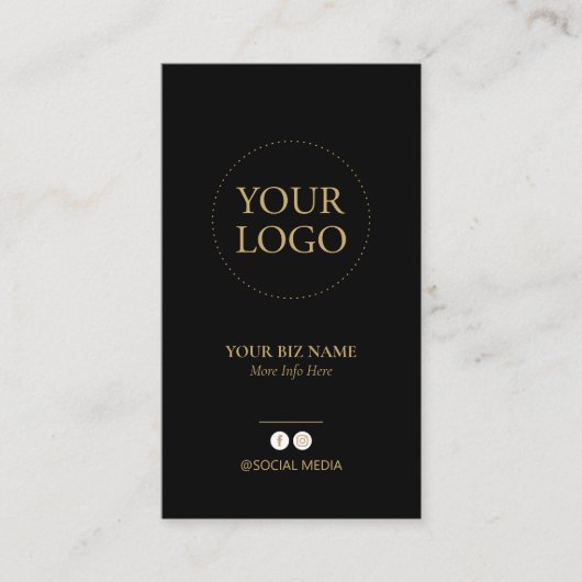 Geschenkgutschein für moderne Black & Gold-Busines Visitenkarte (Vorderseite)