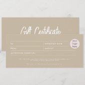 Geschenkgutschein für moderne Boho-Unternehmen (Vorne/Hinten)