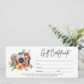 Geschenkgutschein für moderne Camera-Logo (Stehend Vorderseite)