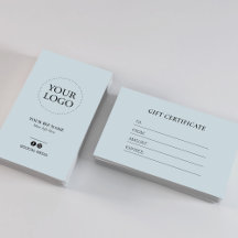 Geschenkgutschein für moderne Dusty Blue Business-