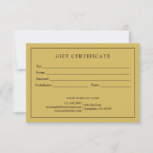 Geschenkgutschein für moderne, einfache Firmenlogo (Vorderseite)