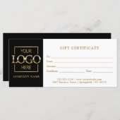 Geschenkgutschein für moderne, einfache Schwarze U (Vorne/Hinten)