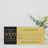 Geschenkgutschein für moderne, einfache Schwarze U (Stehend Vorderseite)