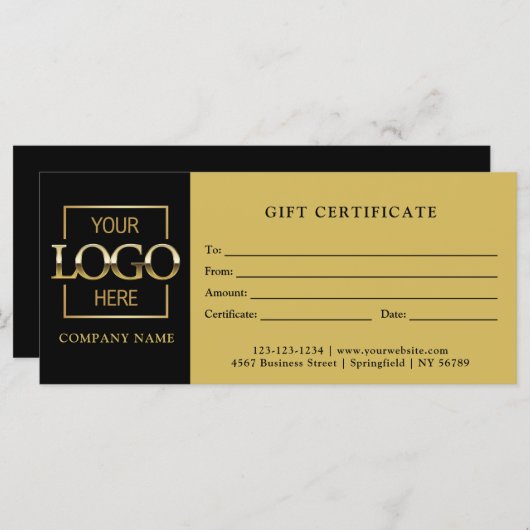 Geschenkgutschein für moderne, einfache Schwarze U (Vorne/Hinten)