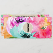 Geschenkgutschein für moderne florale Wasserfarben (Vorne/Hinten)