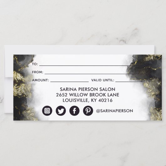 Geschenkgutschein für moderne flüssige Tinte in Sc (Rückseite)