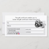 Geschenkgutschein für moderne Fotografen (Rückseite)