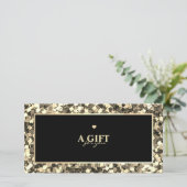 Geschenkgutschein für moderne Gold Floral Add-Logo (Stehend Vorderseite)