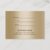 Geschenkgutschein für moderne Goldbarren Rabattkarte (Rückseite)