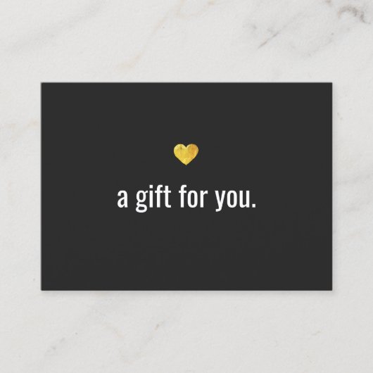 Geschenkgutschein für moderne Goldenherzen Rabattkarte (Vorderseite)