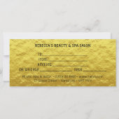 Geschenkgutschein für moderne Goldfolien (Rückseite)