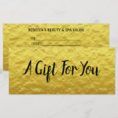 Geschenkgutschein für moderne Goldfolien (Vorne/Hinten)