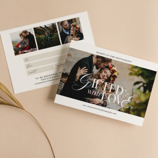 Geschenkgutschein für moderne kalligrafische Fotog